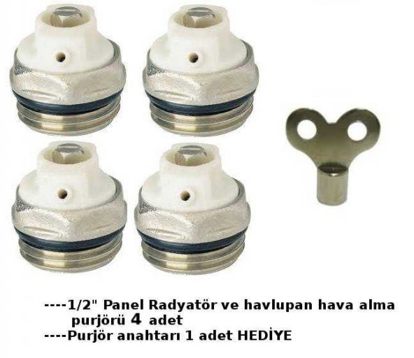Panel Radyatör ve havlupan Hava Alma Purjör 4 ad+1 anahtar - 2