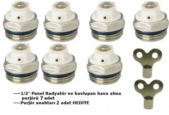 Panel Radyatör ve havlupan Hava Alma Purjör 7 ad+2 anahtar - 2