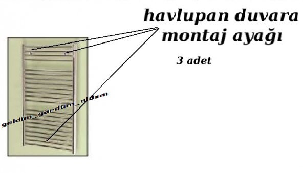 Havlupan Banyopan Radyatör KROM duvara montaj seti ayağı - 3