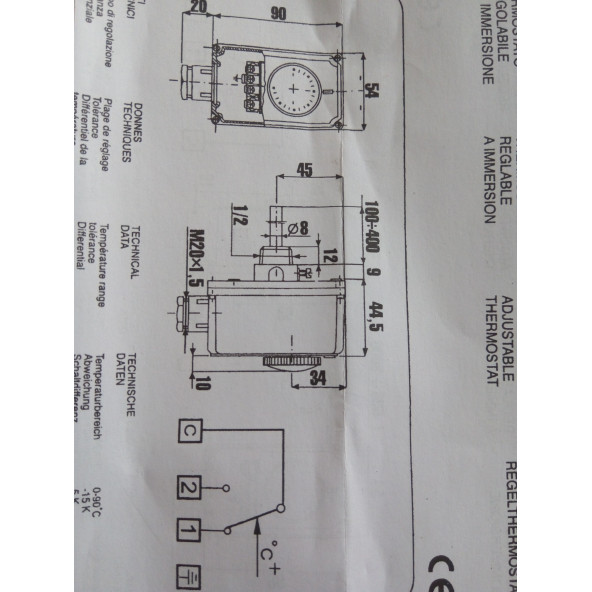Kazan Termostatı 0 ile 90 C arası TC2 LSC1 - 4