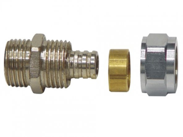 Pex Düz Rakor Mobil sistem yerden ısıtma Pex girişli Erkek rakor - 2