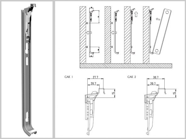 Panel Radyatör ayağı Duvara Montaj Konsolu 60 cm yaylı konsol - 3