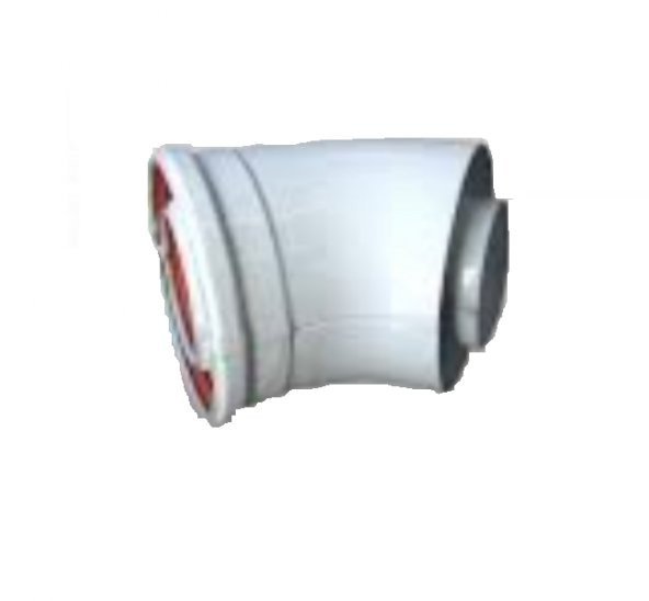 Hermetik Kombi Baca Dirseği şofben baca dirseği 45 Derece - 2