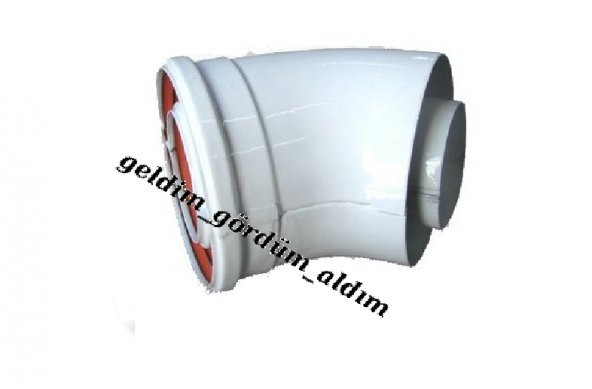 Hermetik Kombi Baca Dirseği şofben baca dirseği 45 Derece - 3