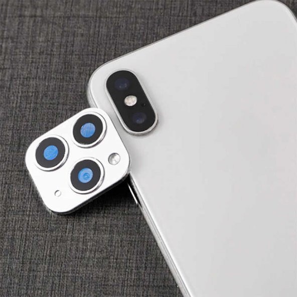 Apple iPhone X Zore CP-01 iPhone 11 Pro Max Kamera Lens Dönüştürücü Renk Beyaz