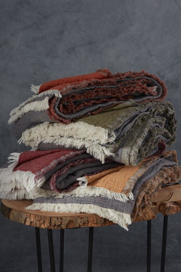 Ecocotton Organik Pamuk Tv Battanıyesı - Muna Antrasıt/Sarı 130X150 - 4