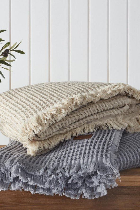 Ecocotton Organik Pamuk Tek kişilik Pike - Seren Bej 160x220 - 2