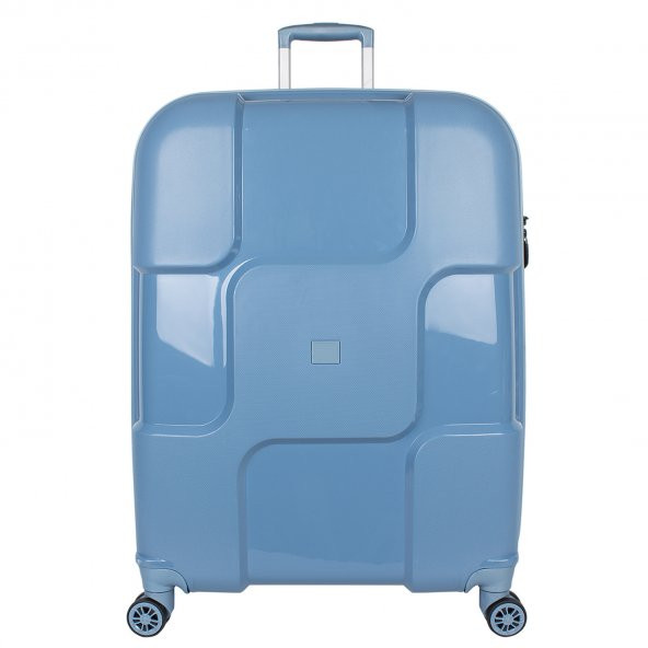 Bagacar Bubble Sert Silikon Kırılmaz Valiz Seti Mavi - 3