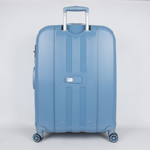 Bagacar Bubble Sert Silikon Kırılmaz Valiz Seti Mavi - 4