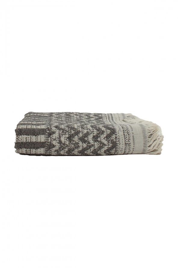 Ecocotton Organik Pamuk Peştamal Pareo Karla Siyah - 5