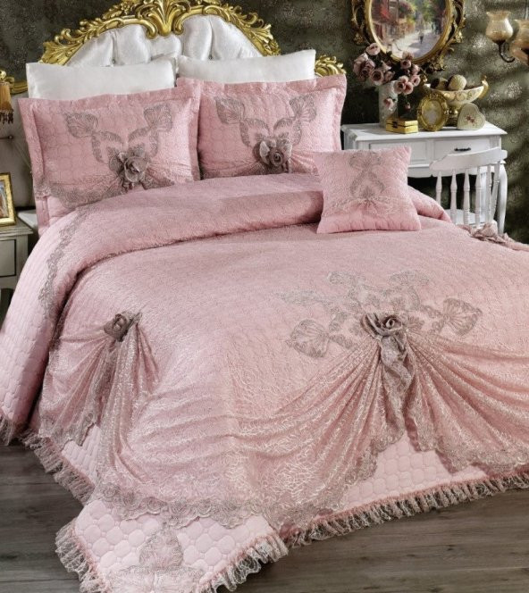Esma Pembe Çift Kişilik Yatak Örtüsü - 2