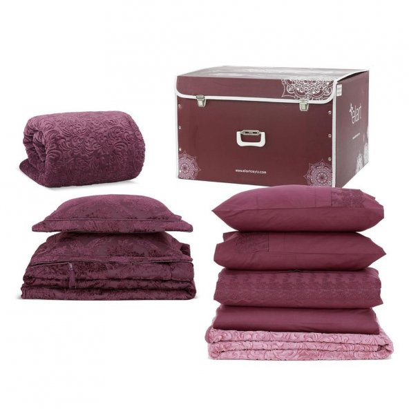 Elart HayaL Life 10 Parça Çeyiz Paketi Mürdüm - 2