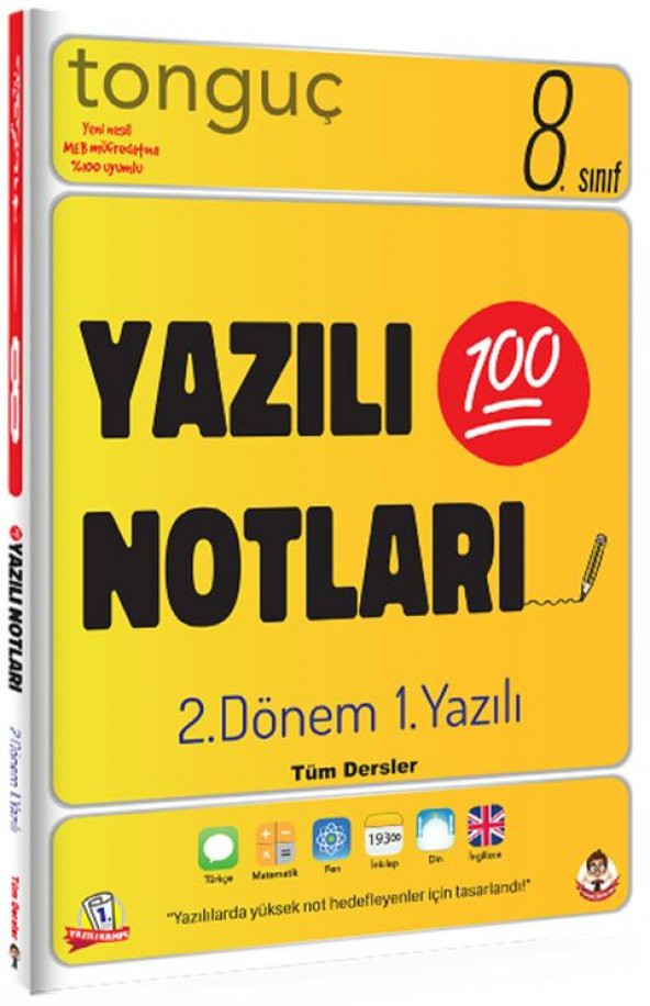 Tonguç Akademi 8. Sınıf Yazılı Notları 1. Dönem 1 ve 2. Yazılı - 1