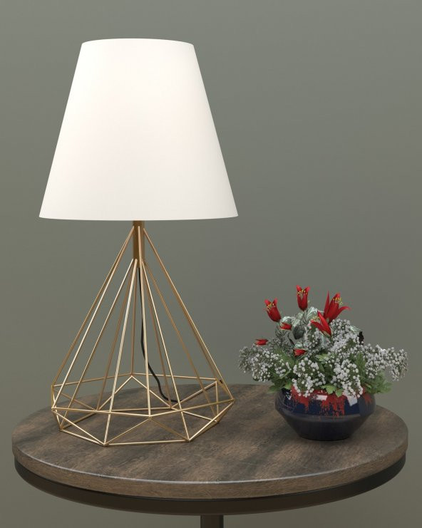 SEZADAN MODERN ELMAS ŞEKLİNDE ABAJUR, KOMİDİN ÜSTÜ ABAJUR, KAFES ABAJUR, MASA ÜSTÜ ABAJUR - 2