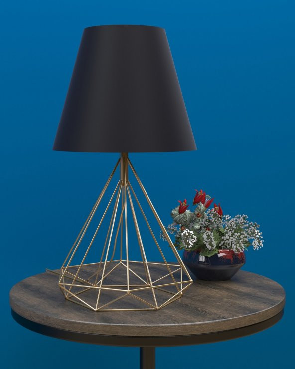 SEZADAN MODERN ELMAS ŞEKLİNDE ABAJUR, KOMİDİN ÜSTÜ ABAJUR, KAFES ABAJUR, MASA ÜSTÜ ABAJUR - 3