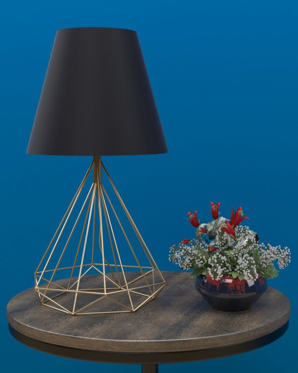 SEZADAN MODERN ELMAS ŞEKLİNDE ABAJUR, KOMİDİN ÜSTÜ ABAJUR, KAFES ABAJUR, MASA ÜSTÜ ABAJUR - 4