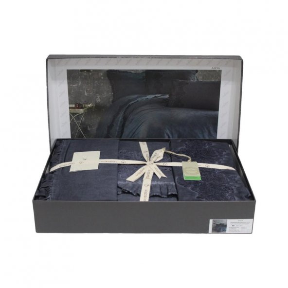 Ecocotton Organik Pamuk King Size 220x240 Nevresim Takımı - Alisa Lacivert - 5