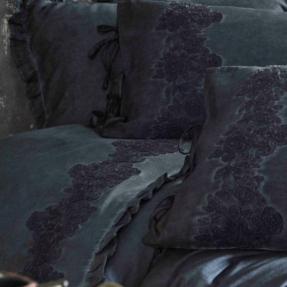 Ecocotton Organik Pamuk King Size 220x240 Nevresim Takımı - Alisa Lacivert - 6