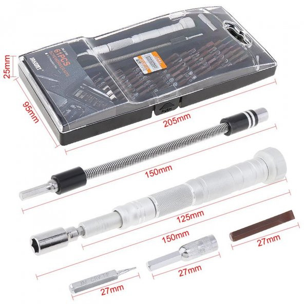 Jakemy JM-8166 Bit Set 61 Parça Taşınabilir Mıknatıslı Hassas Tornavida Seti - 2