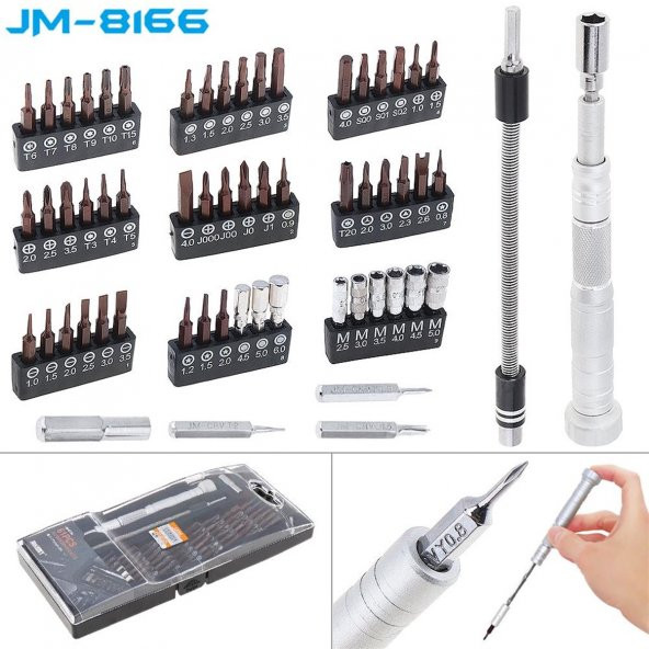 Jakemy JM-8166 Bit Set 61 Parça Taşınabilir Mıknatıslı Hassas Tornavida Seti - 4