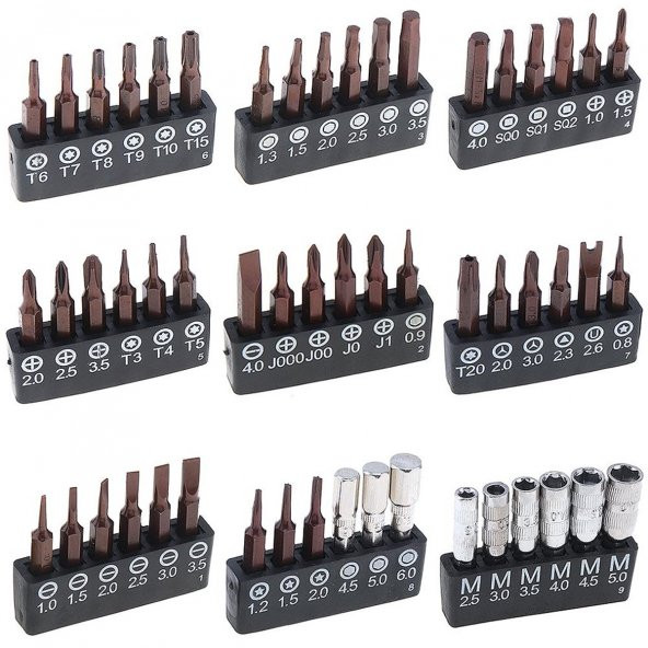 Jakemy JM-8166 Bit Set 61 Parça Taşınabilir Mıknatıslı Hassas Tornavida Seti - 6