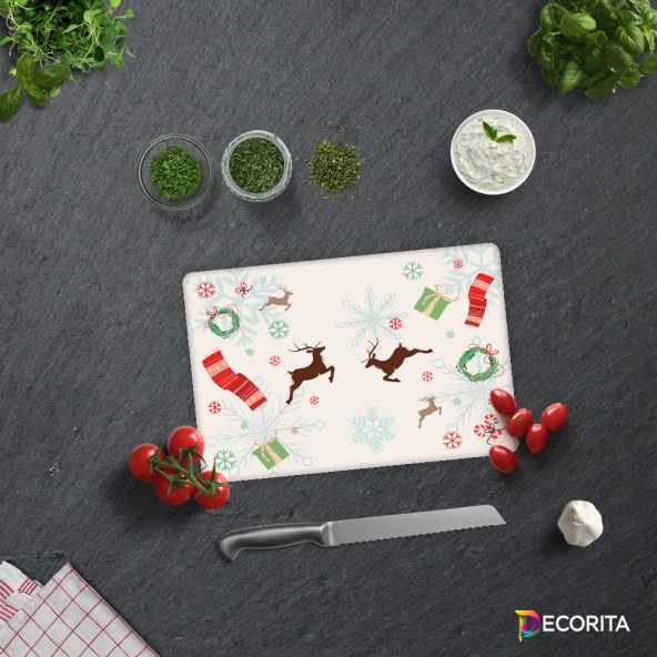 DECORITA Cam Kesme Tahtası- Yılbaşı Temalı