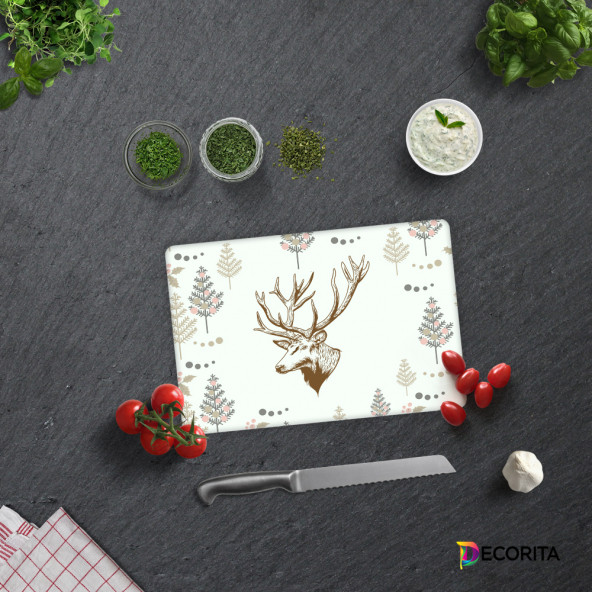 DECORITA Cam Kesme Tahtası- Cervus Deer - 3