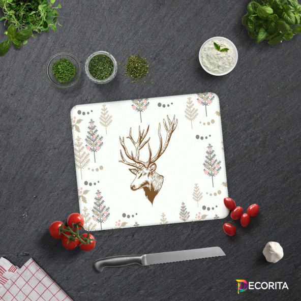 DECORITA Cam Kesme Tahtası- Cervus Deer - 4
