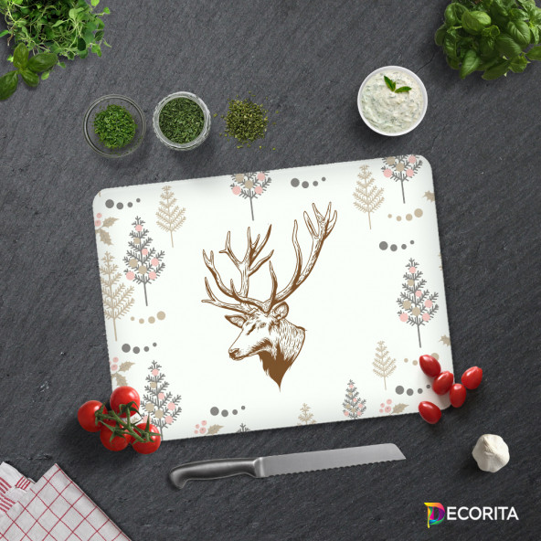 DECORITA Cam Kesme Tahtası- Cervus Deer - 5