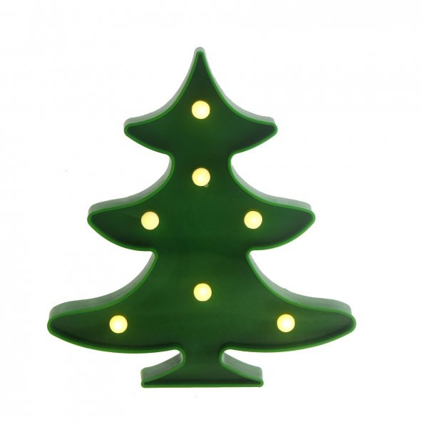 22cm Led Çam Ağacı Plastik Işık Gece Lambası Aydınlatma Pilli - 2