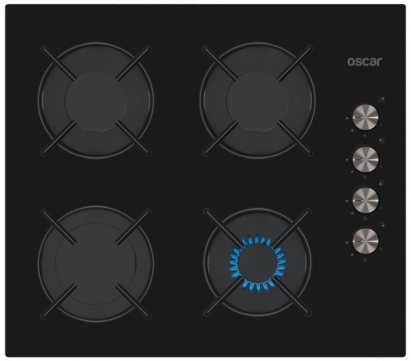 Oscar (Simfer) Siyah Cam Üçlü Ankastre Set - (8032 / 3601 / 5658) - 3