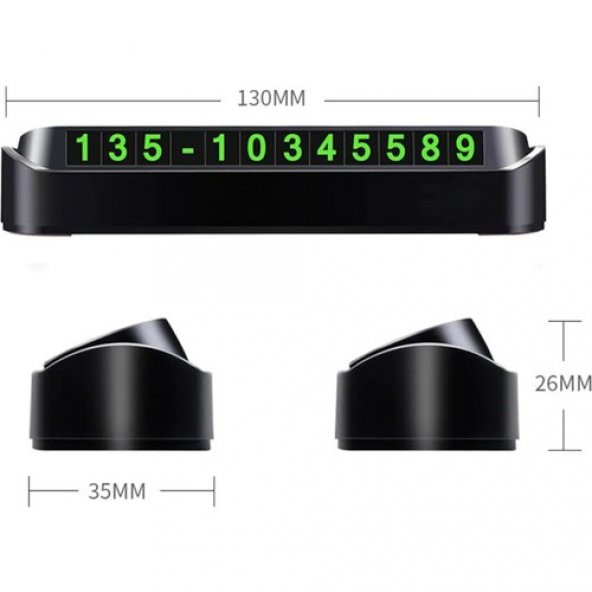 Araç Içi Park Telefon Numarası Fosforlu Numaratör Oto Cam Kartı - 3