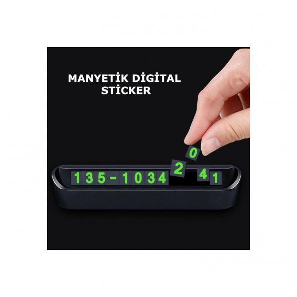 Araç Içi Park Telefon Numarası Fosforlu Numaratör Oto Cam Kartı - 4