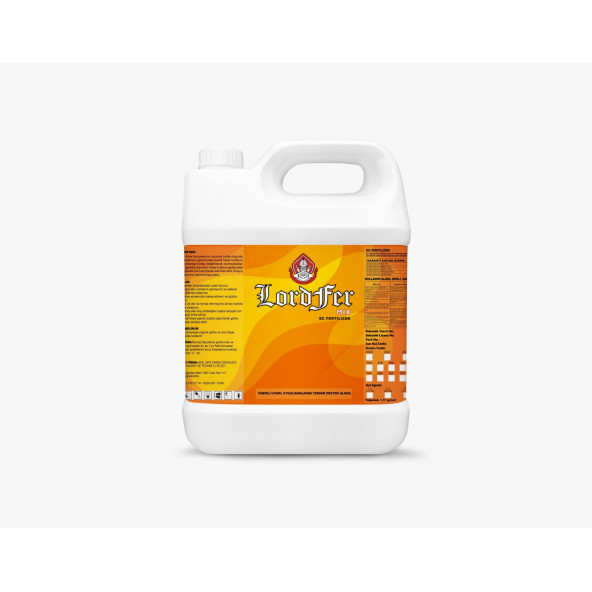LORDFER MİX BORLU DEMİRLİ MANGANLI MAGNEZYUMLU BAKIRLI SIVI GÜBRE 5 LİTRE
