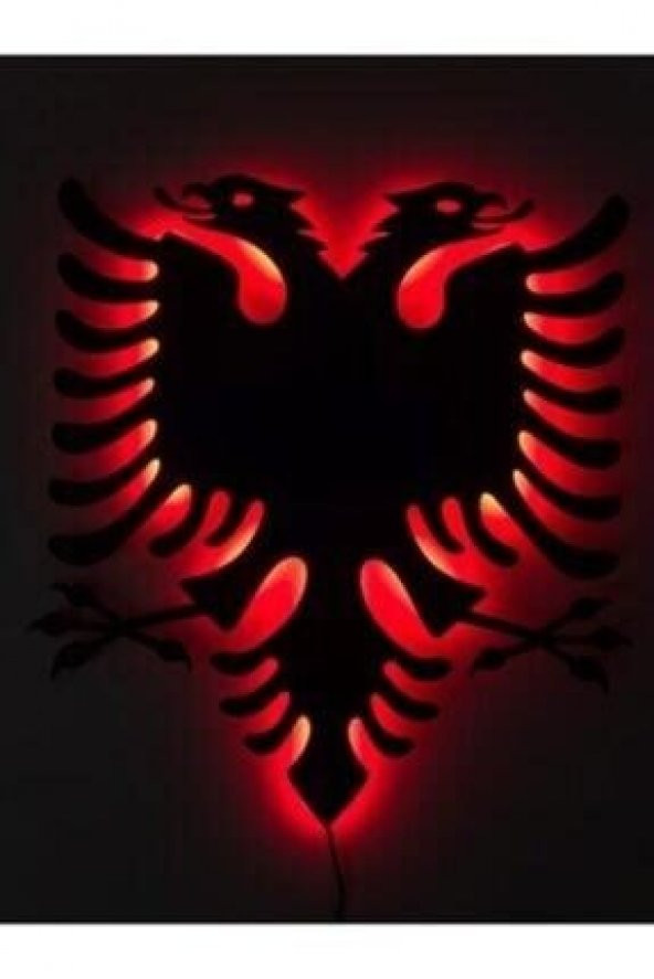 Çift Başlı Kartal Ledli Ahşap Tablo - 2