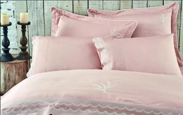 Ecocotton Organik Pamuk Çift Kişilik Nevresim Takımı Ekin-Pudra - 4
