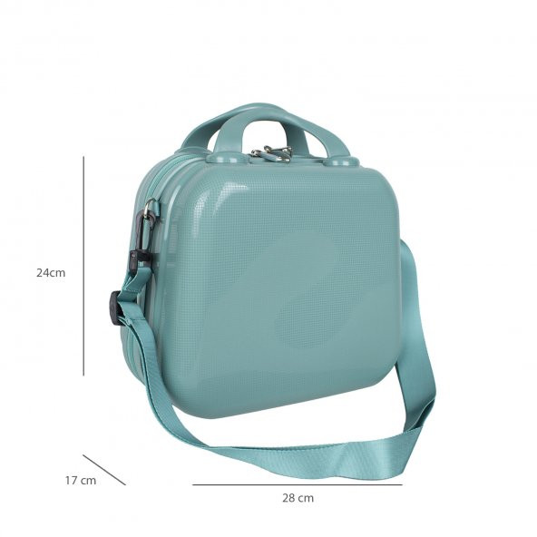 Bagacar Kırılmaz Makyaj Çantası El Valizi ve Çantası Su Yeşili - 2