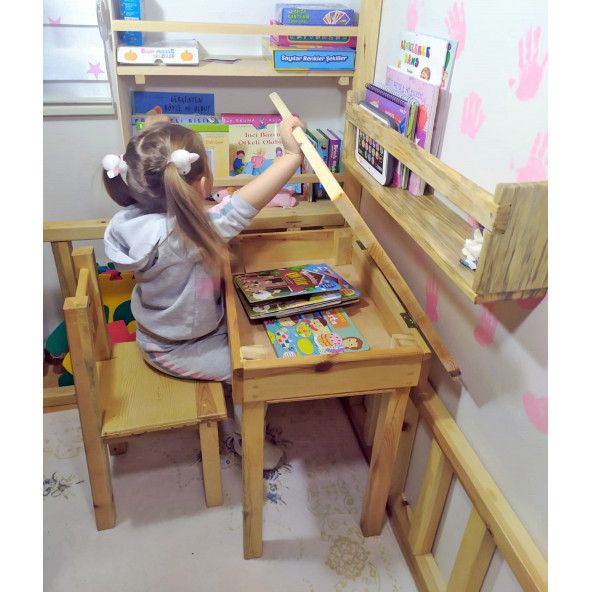 Wooding Education Ahşap Çocuk Masa Sandalye Takımı - 4