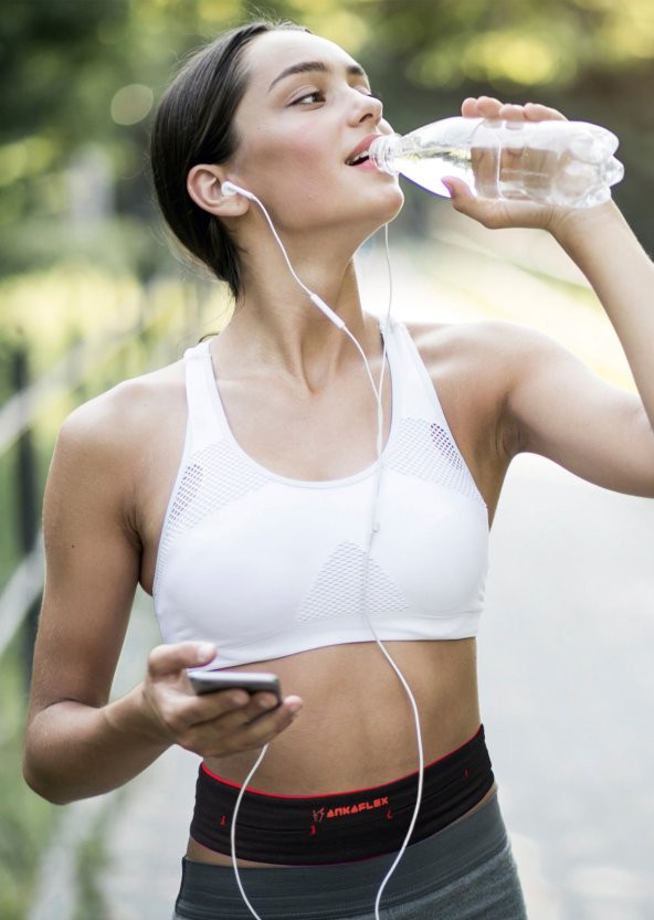Ayarlanabilir Koşu Bel Kemeri Bel Çantası 4 Cepli Korse Çanta (Kırmızı Renk ) - 4