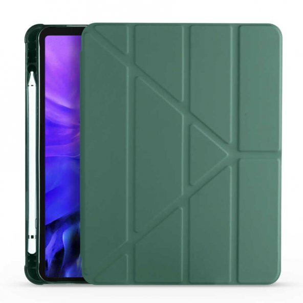 Apple iPad 10.2 (8.Nesil) Kılıf Zore Tri Folding Smart With Pen Standlı Kılıf - 5