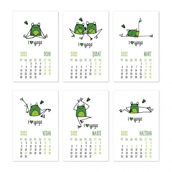 Yoga Kurbağa İngilizce Masa Takvimi - 4