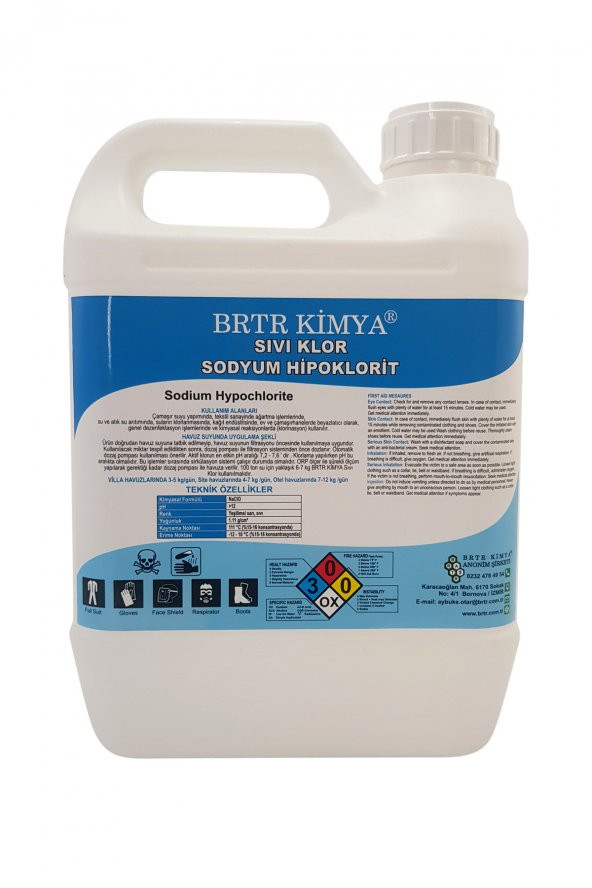 Brtr Saf Sıvı Klor 6 kg - Sodyum Hipoklorit
