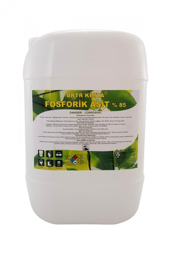 Brtr 15 kg Fosforik Asit Food Grade - Toprak Besini %85 Fosforik Asit