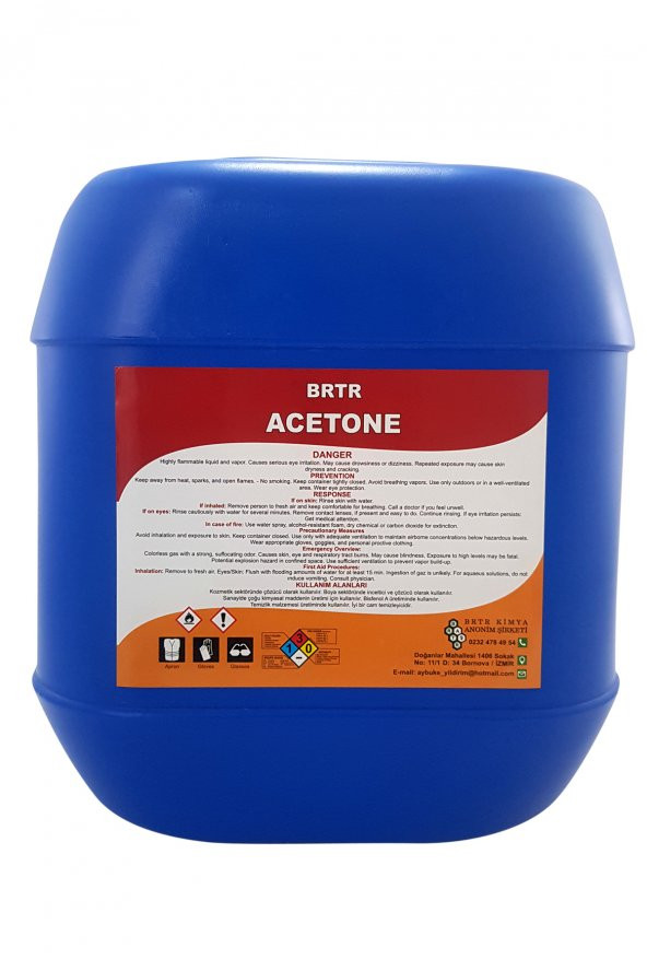 Brtr 10Lt ASETON TEMİZLİK SOLVENTİ VE İNCELTİCİ - 2