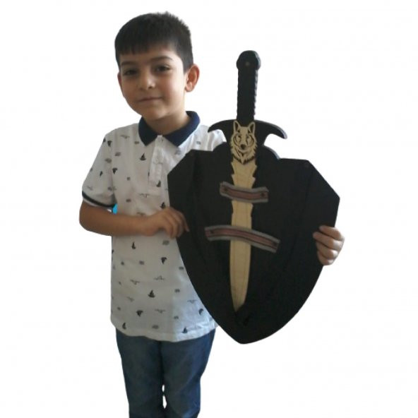Kurt Başlı Kılıç Kalkan Seti, Ahşap Oyuncak - 6