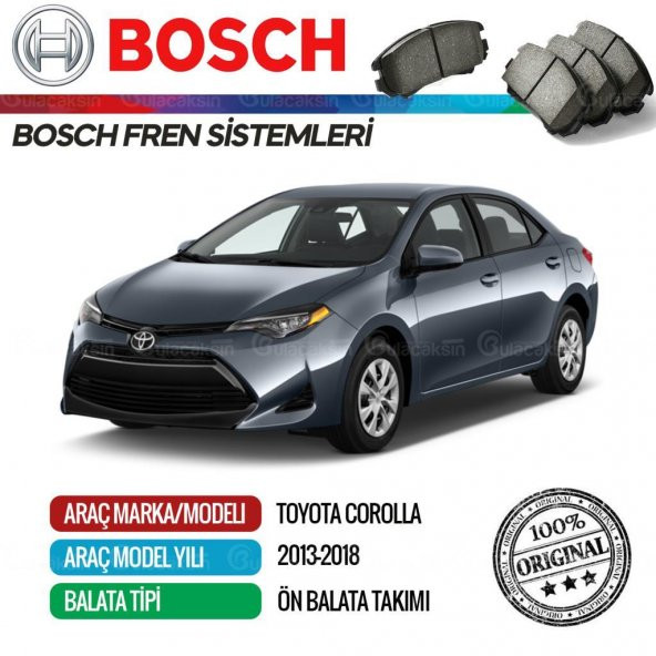 Toyota Corolla 2013 - 2018 Ön Fren Balata Takımı - Bosch