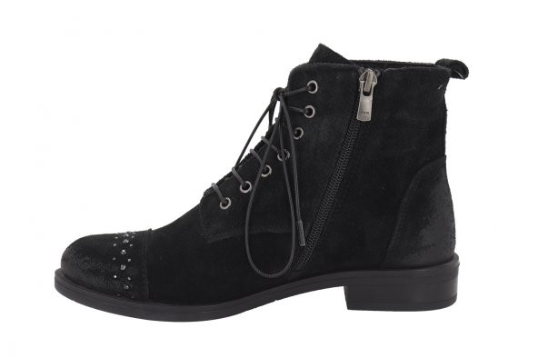 She-Bab Siyah Süet Deri  Kadın Postal Bot H18K1504 - 4