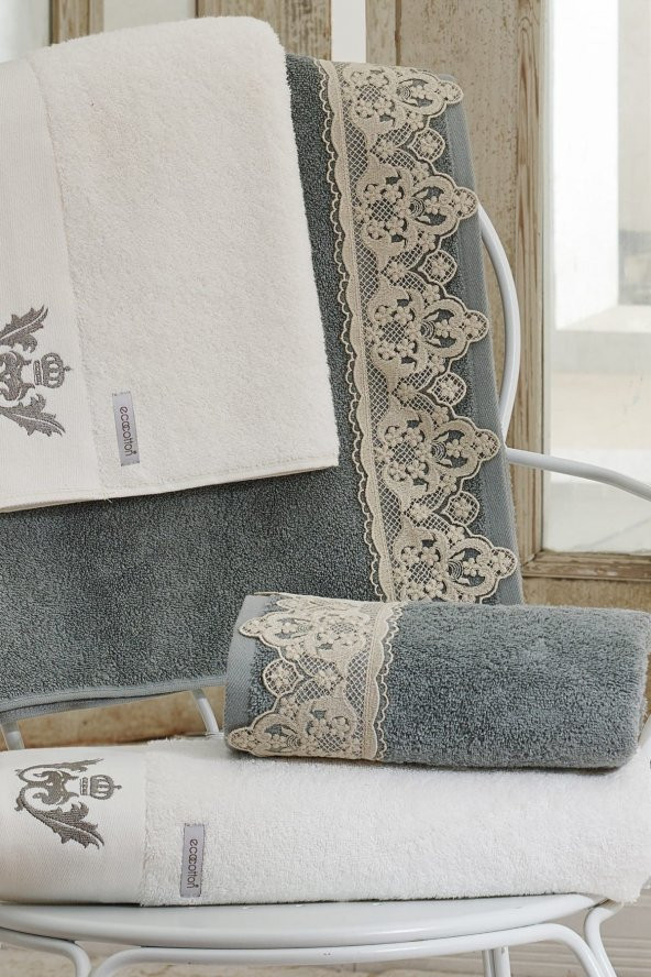 Ecocotton Organik Pamuk Havlu - Azra Krem 50X90 - 4