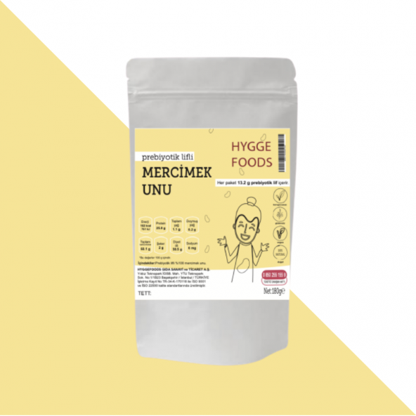 Hyggefoods Prebiyotik Lifli Mercimek Unu - 180 gr - 2