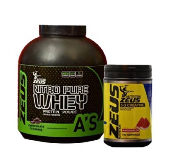 Zeus Nutrition Nitro Pure Whey Protein Tozu 2273GR -Zeus Nutrition Creatine 500 Gr